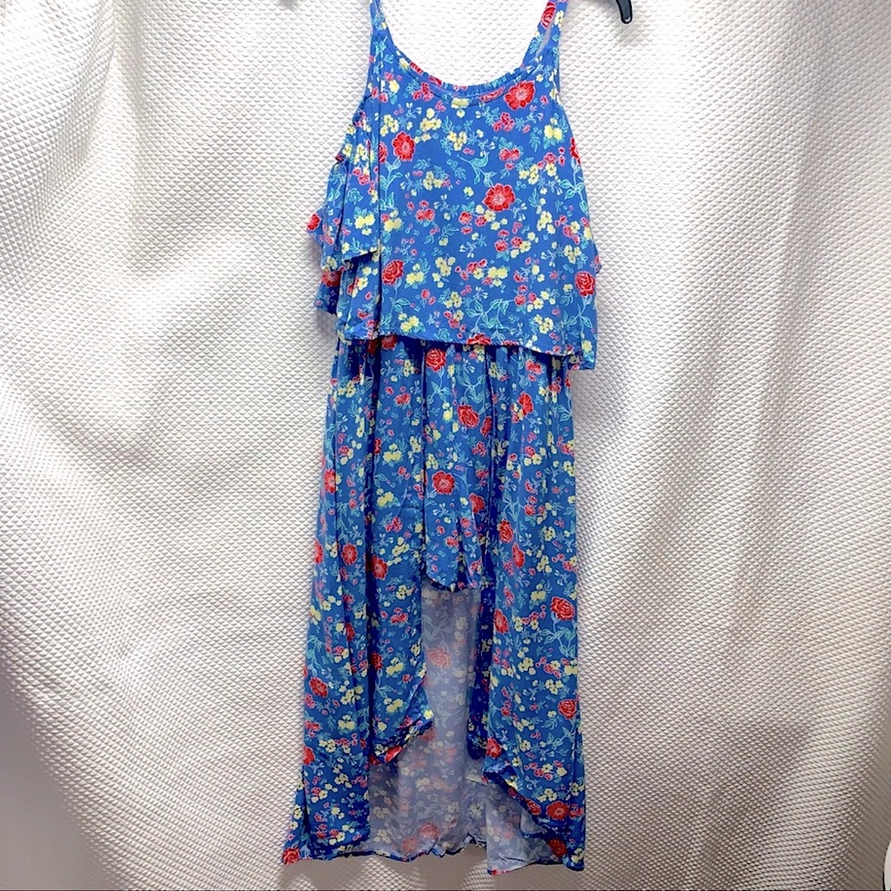 Art Class Romper Blue Floral Girls Sz L (10/12)